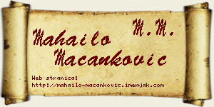 Mahailo Macanković vizit kartica